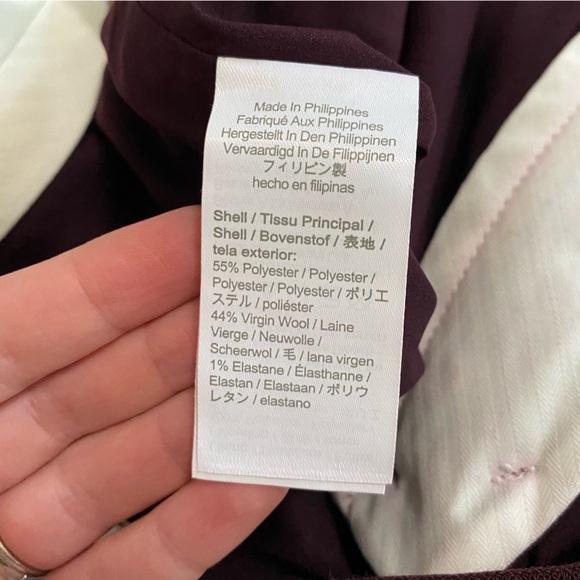 J Crew Burgundy Wool Dress Pants TALL - Picture 6 of 6